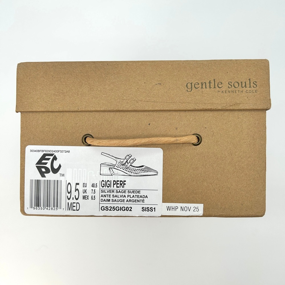 Mary Jane Pumps Gentle Souls by Kenneth Cole Gigi Womens Size 9.5 Sage Suede NEW - Picture 7 of 7